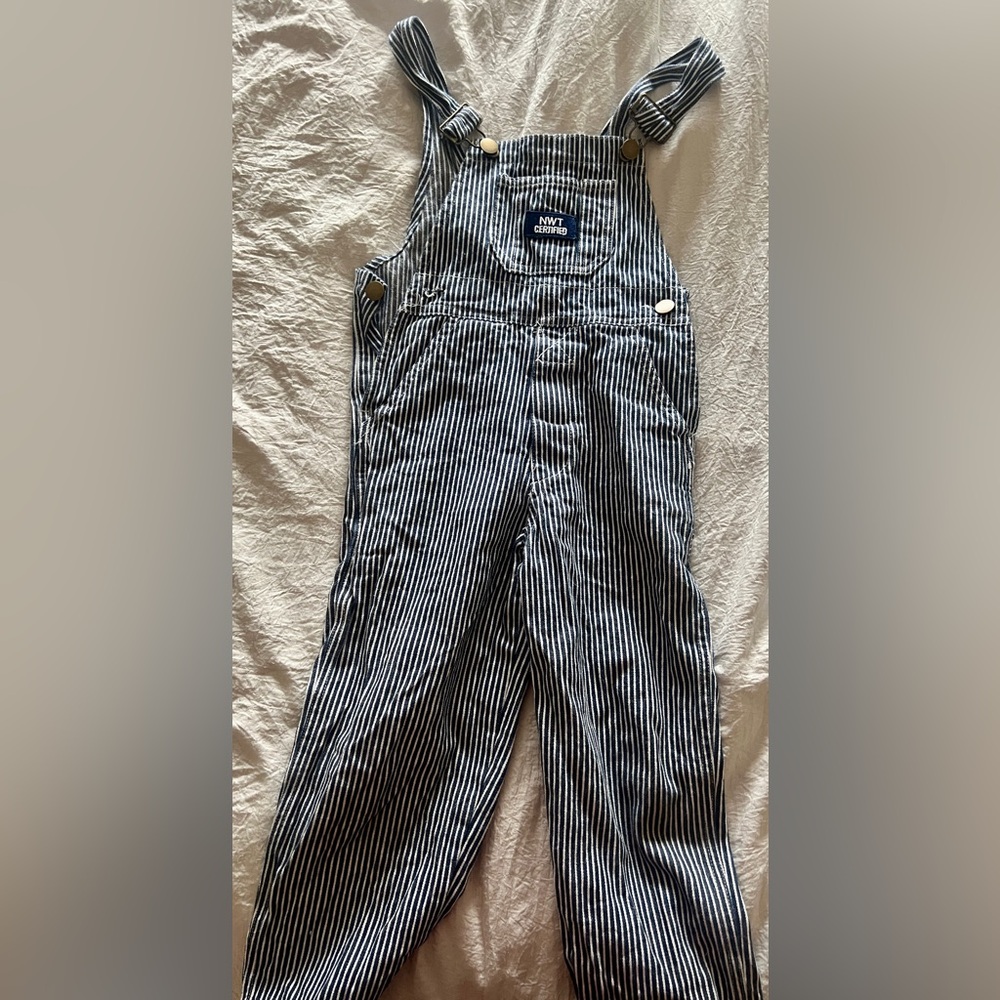 Striped kids overalls